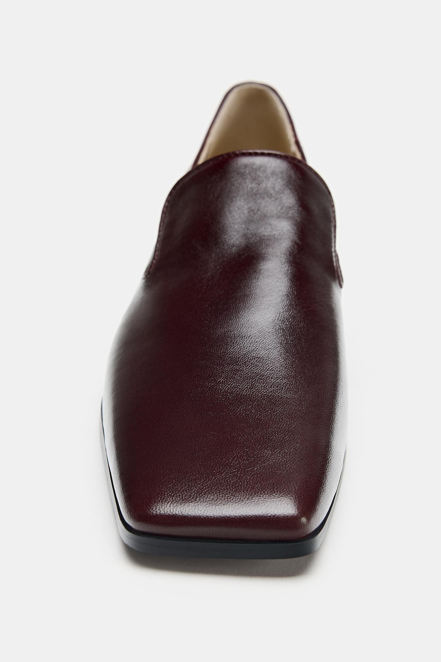 Женские туфли Zara Limited Edition Leather Heeled, цвет: Коричневый — фото 4