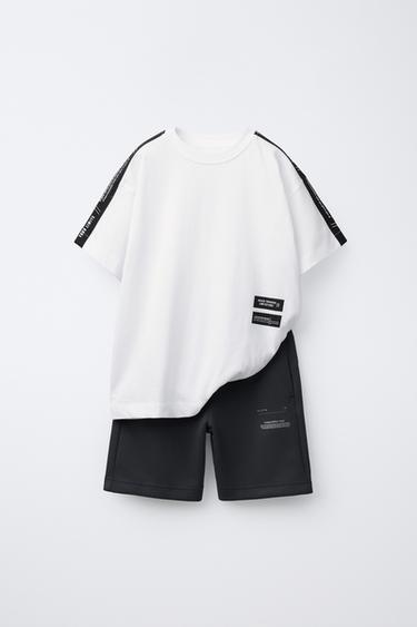TOTAL LOOK CAMISETA Y BERMUDA SPORTY - Caramelo de Zara - Imagen 0