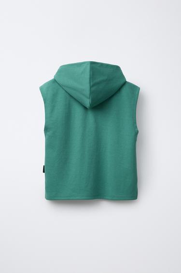 HOODIE AND INTERLOCK BERMUDA SHORTS SET - Green by Zara - Image 2