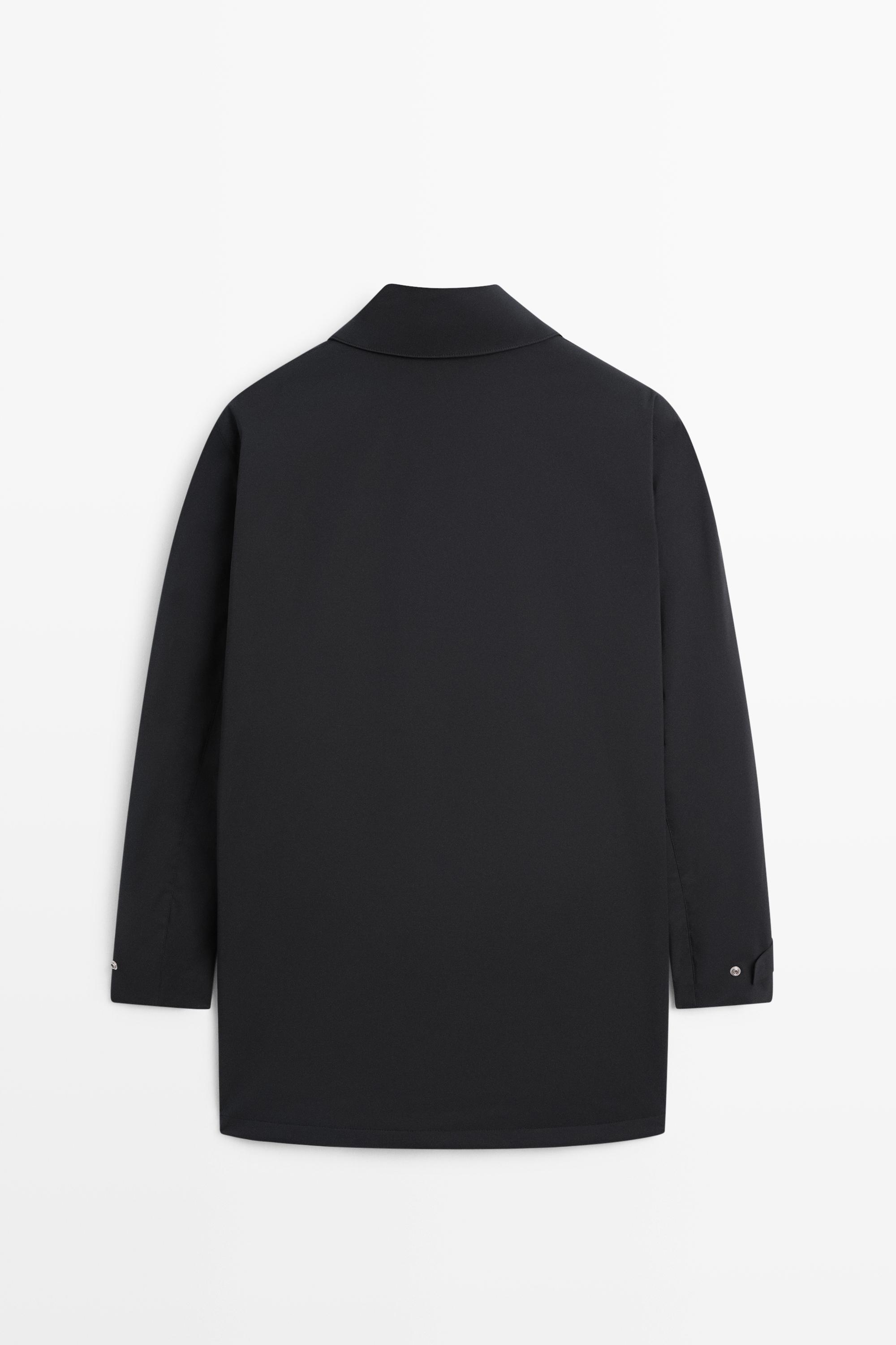 Long collar detail trench coat