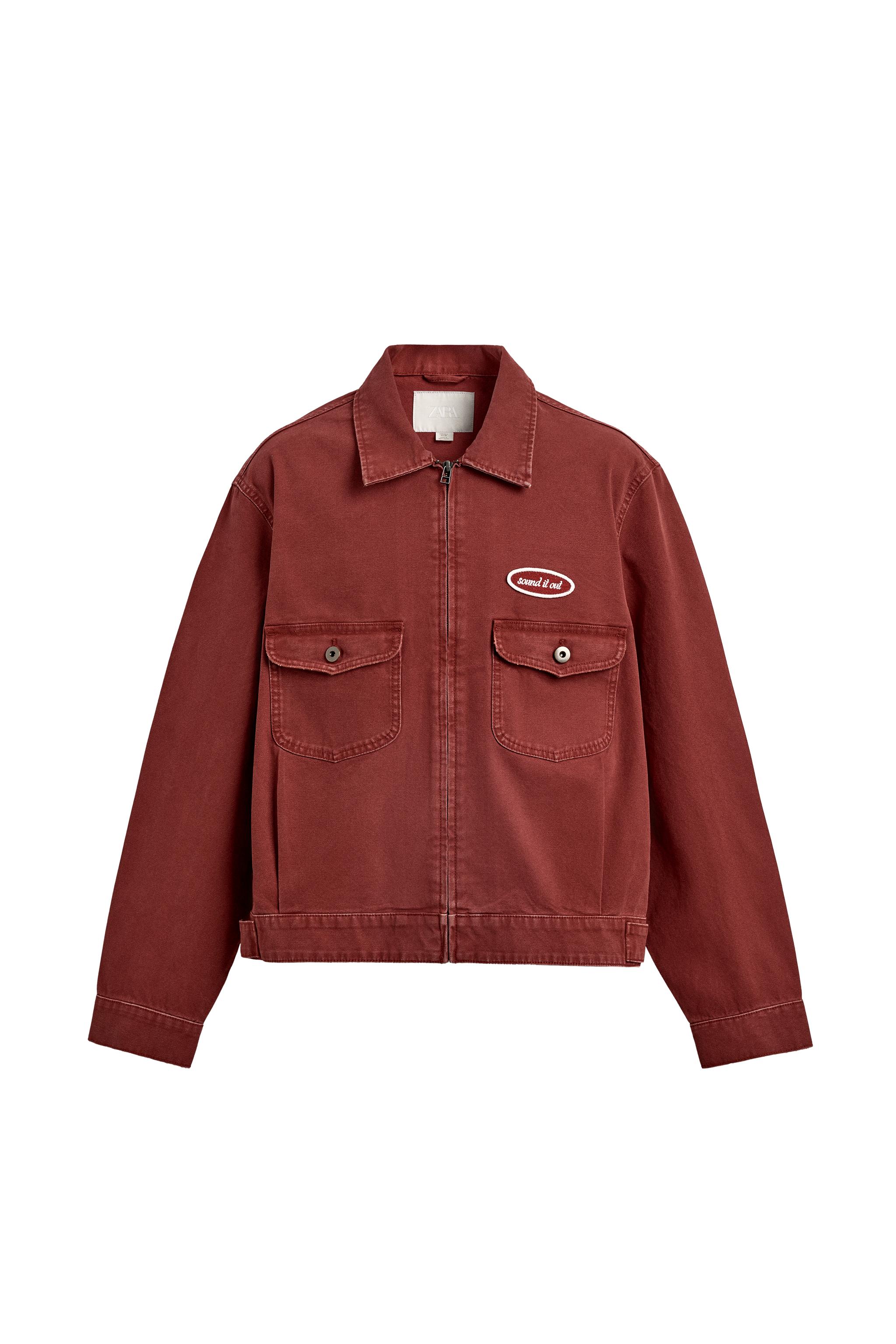 クロップドフィットパッチジャケット - レッド | ZARA Japan / 日本