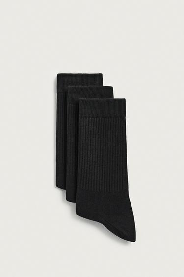 BASIC RIB SOCKS PACK 3 — Black 2