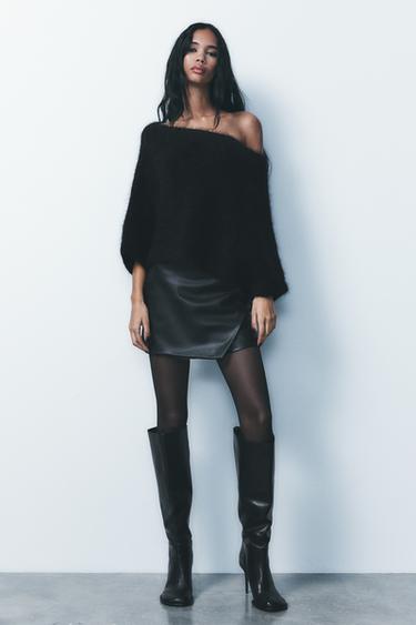 FAUX LEATHER SKORT - Black by Zara - Image 0