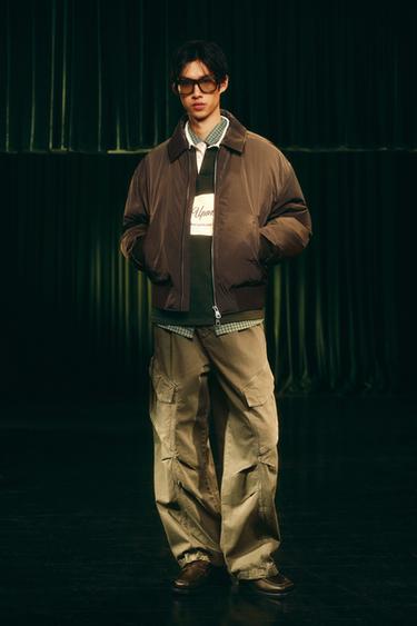 릴렉스핏 카고 팬츠 - Zara 카키