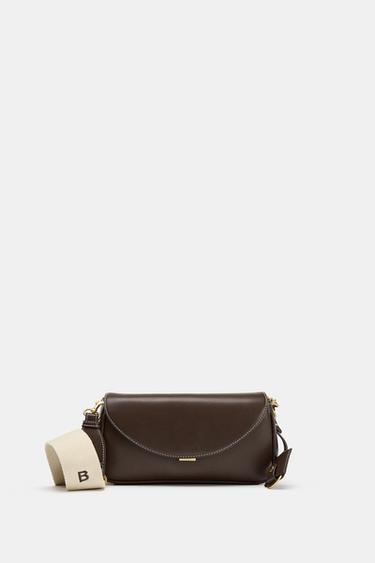 Zara LONG CROSSBODY BAG - Chocolate