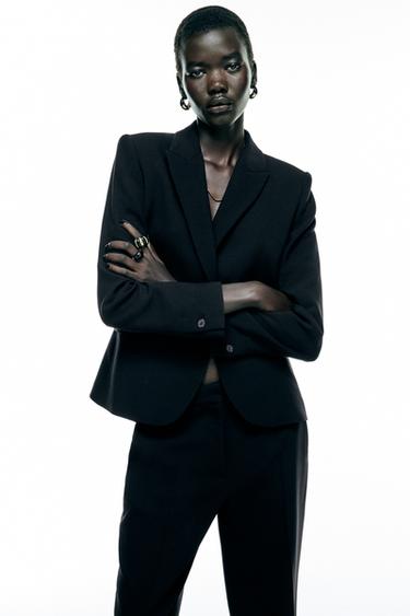 BLAZER BÁSICO COM BOTÃO - Preto da Zara