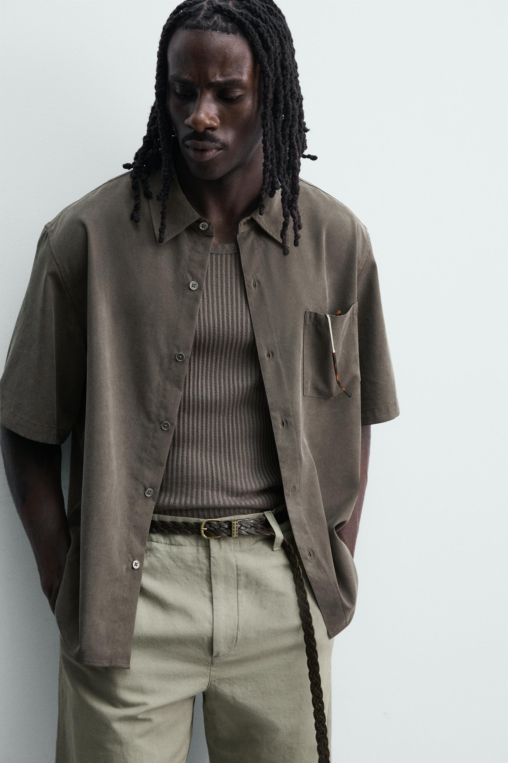 Zara RELAXED FIT DÖKÜMLÜ GÖMLEK görsel 6