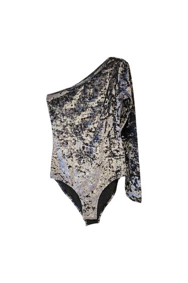 SATIN EFFECT ASYMMETRIC BODYSUIT