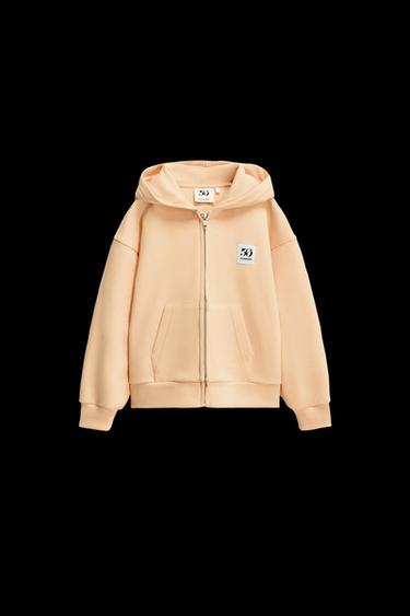 Zara 1/2-6 YEARS/ 50TH ANNIVERSARY LABEL ZIP-UP SWEATSHIRT - Tangerine