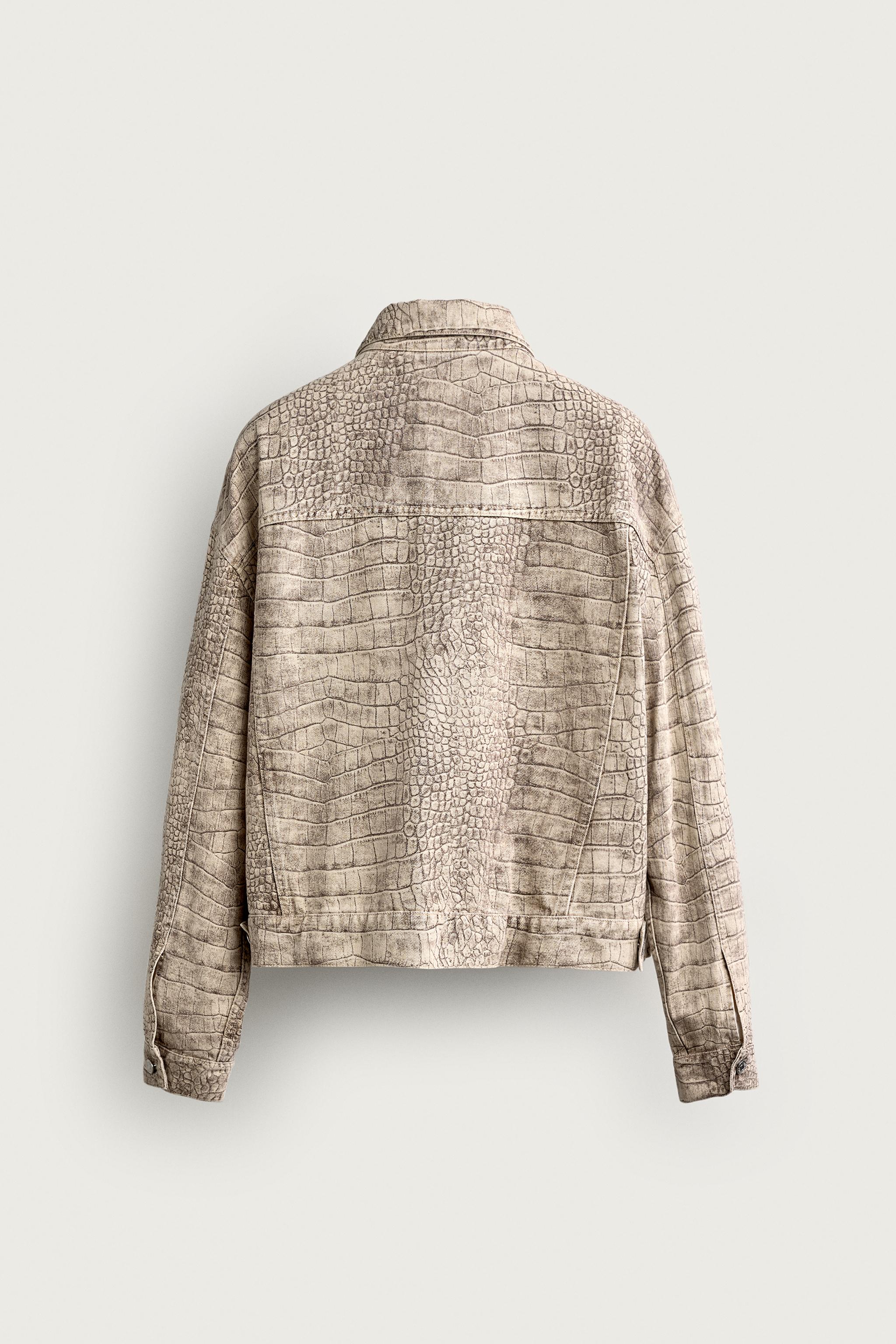 【定価13000円】ZARA ザラ リラックスフィットベロアジャケット アニマルプリント リラックスフィットジャケット - ヘビ柄 | ZARA