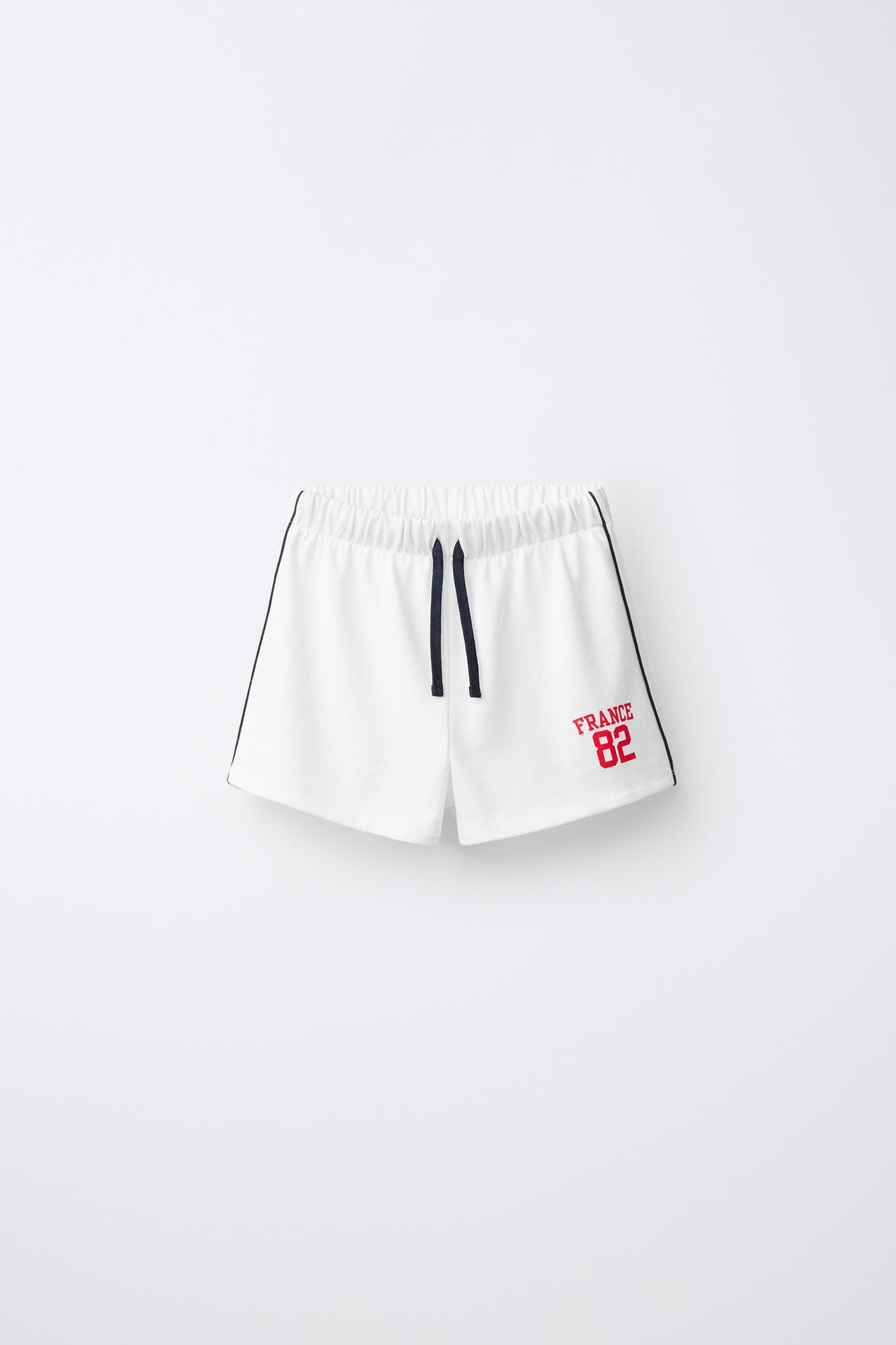 FRANCE PRINT SHORTS — White