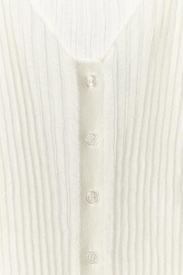 PLEATED FINE KNIT TOP - White by Zara - Image 7