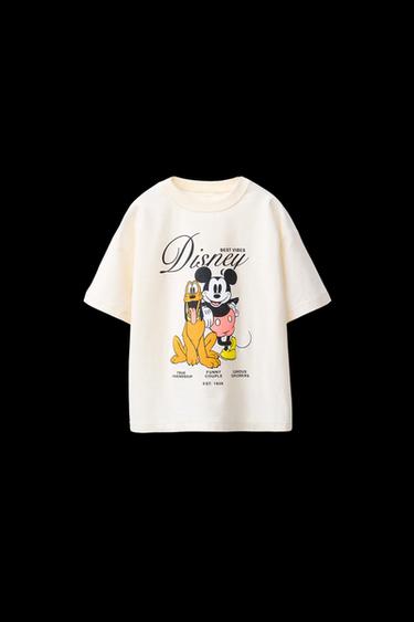 Zara MICKEY MOUSE AND PLUTO © DISNEY PRINT T-SHIRT - Oyster-white - Image 0
