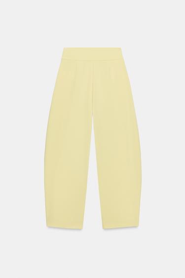 PANTALON BALLON À PLIS - Jaune clair de Zara - Image 5