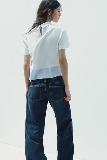 T-SHIRT BIMATIÈRE À RAYURES - Blanc de Zara - Image 2