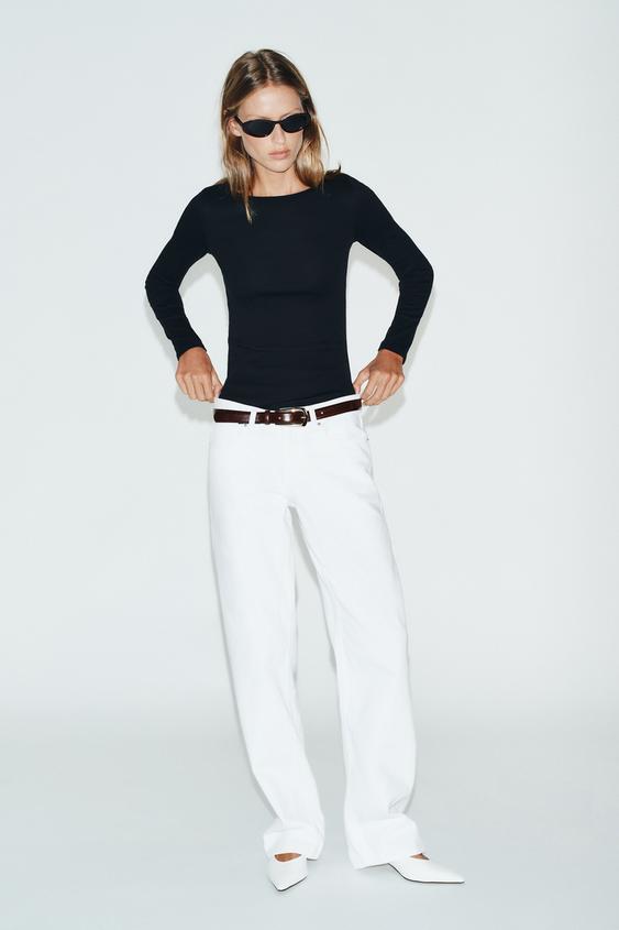 BOAT NECK T-SHIRT - Black by Zara - Image 0