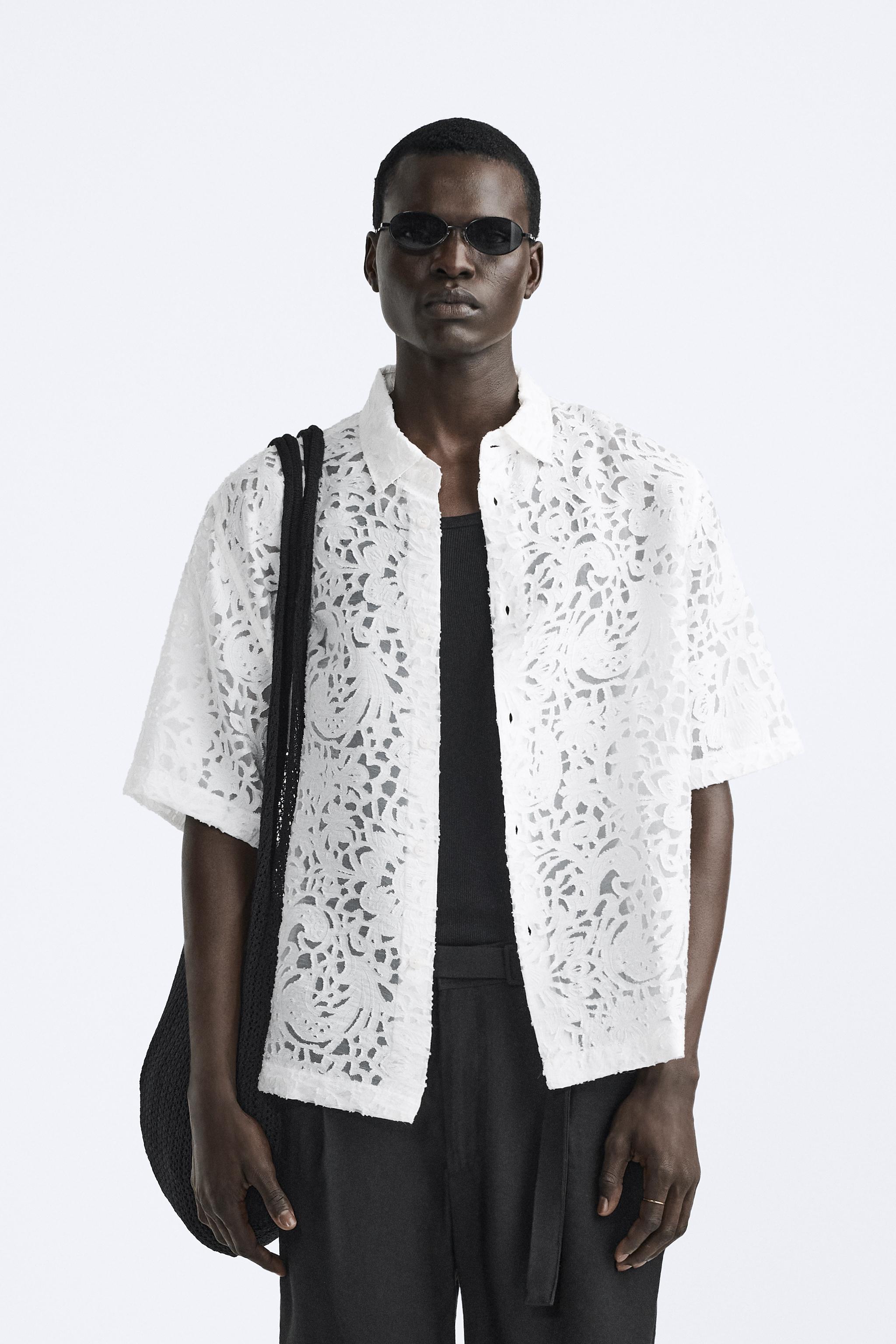 GEOMETRIC JACQUARD SHIRT - White | ZARA United States