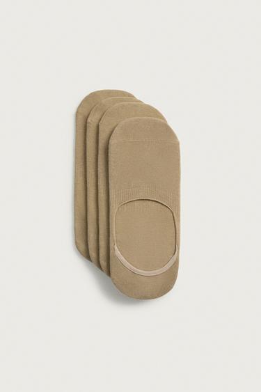 PACK OF 4 NO-SHOW SOCKS - Sand by Zara