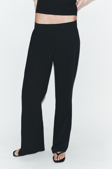 LOW-RISE STRAIGHT-LEG TROUSERS - Black by Zara