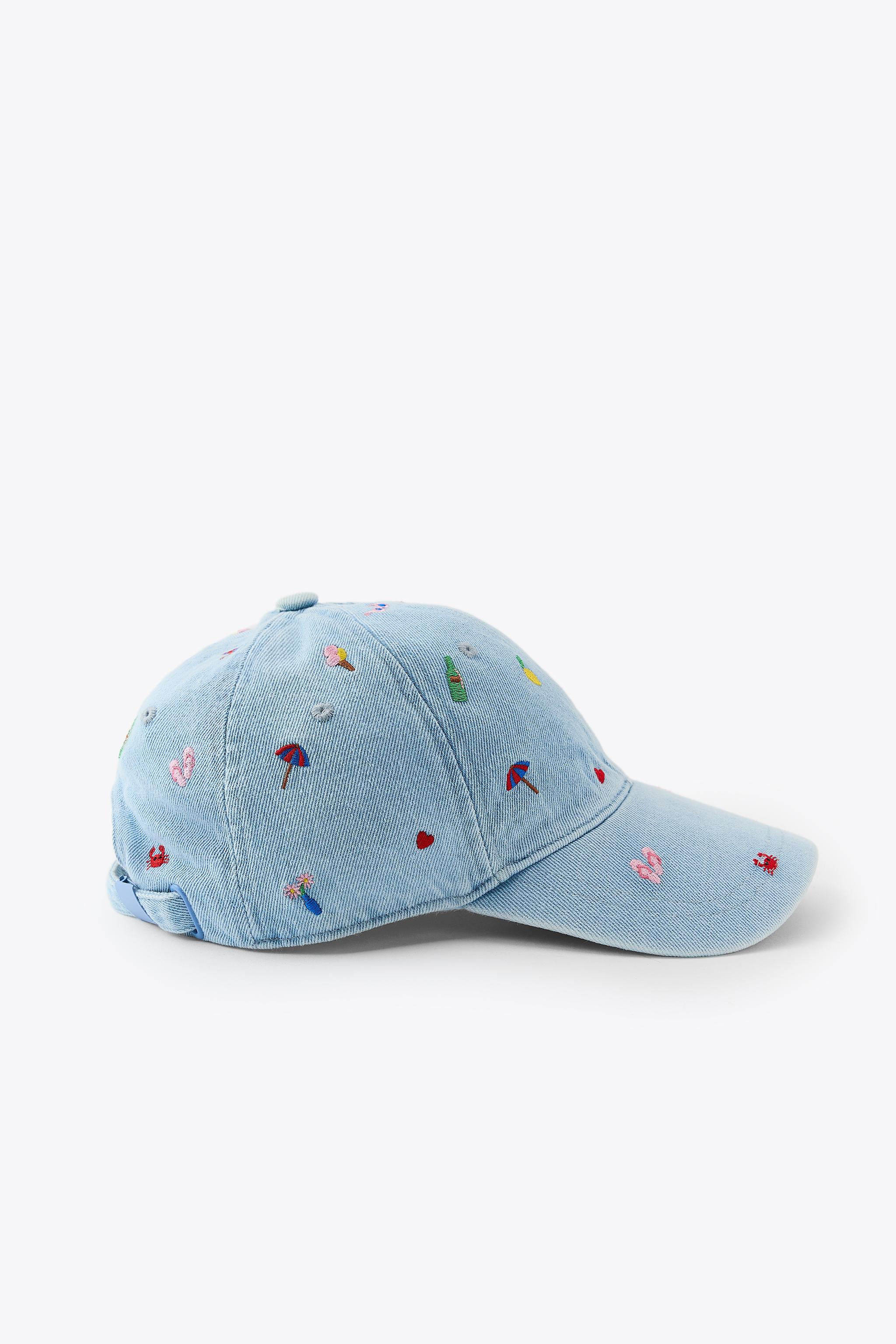 EMBROIDERED DENIM CAP - Blue | ZARA Canada
