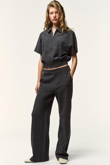 SOFT WIDE-LEG TROUSERS - Grey by Zara