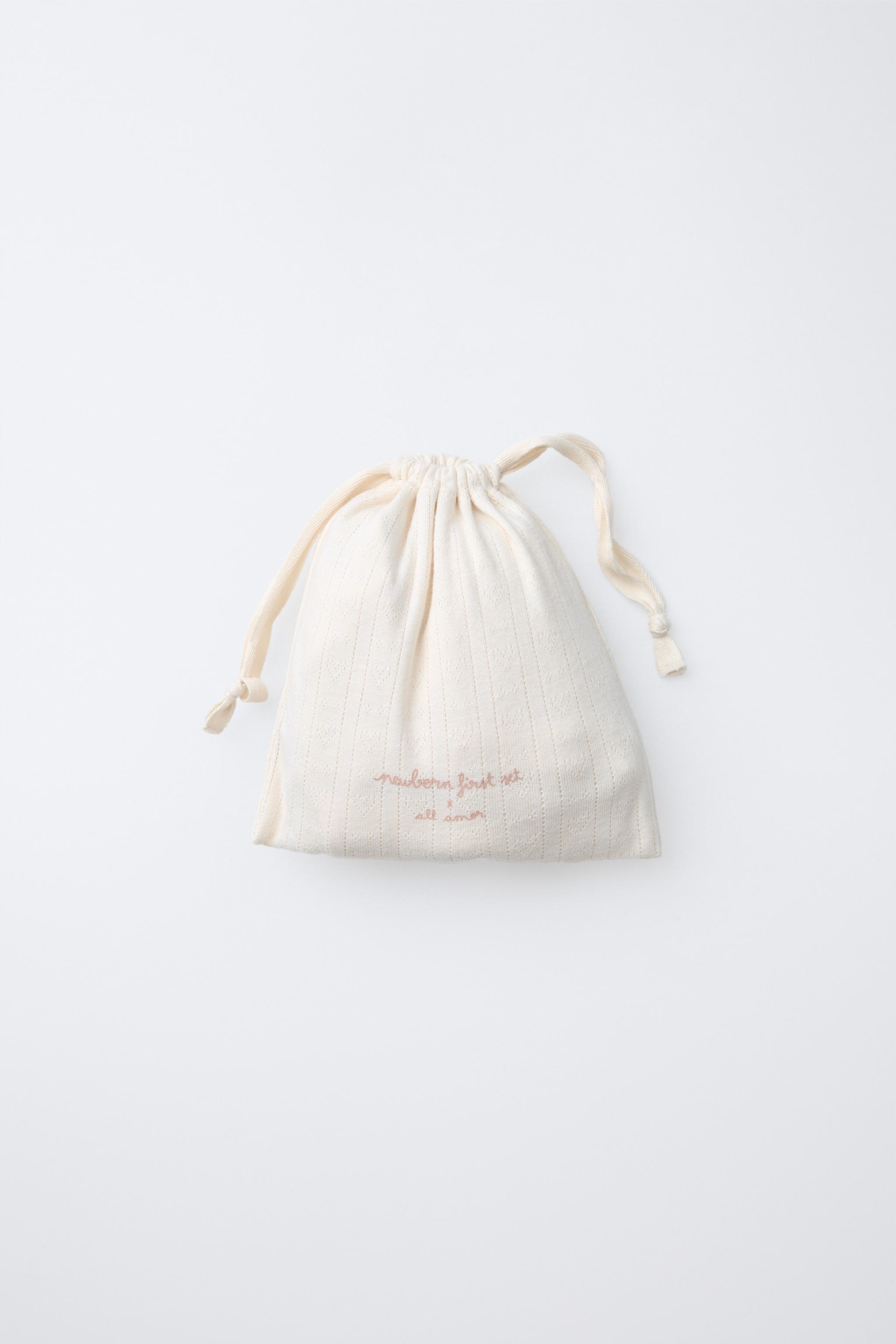 POINTELLE HEART LAYETTE SET AND POUCH