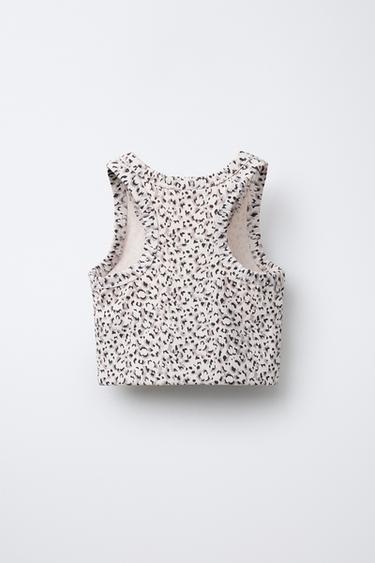 TOP SPORTY IMPRIMÉ ANIMALIER - Marron de Zara - Image 1