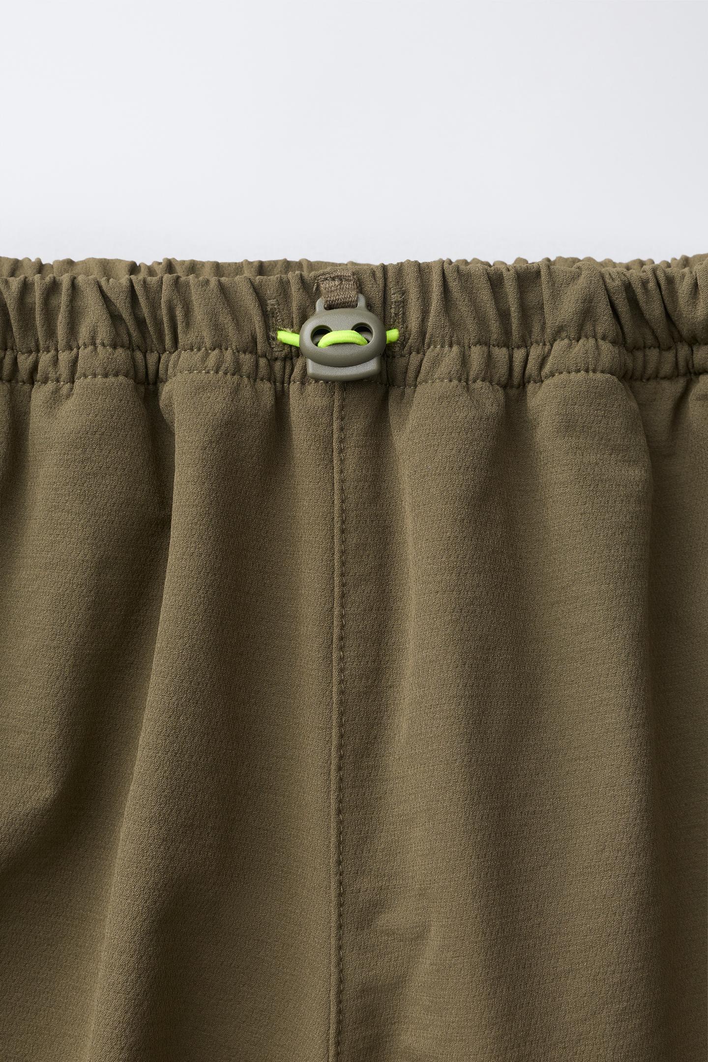 Детские брюки Zara Technical Jogger, цвет: Хаки — фото 3
