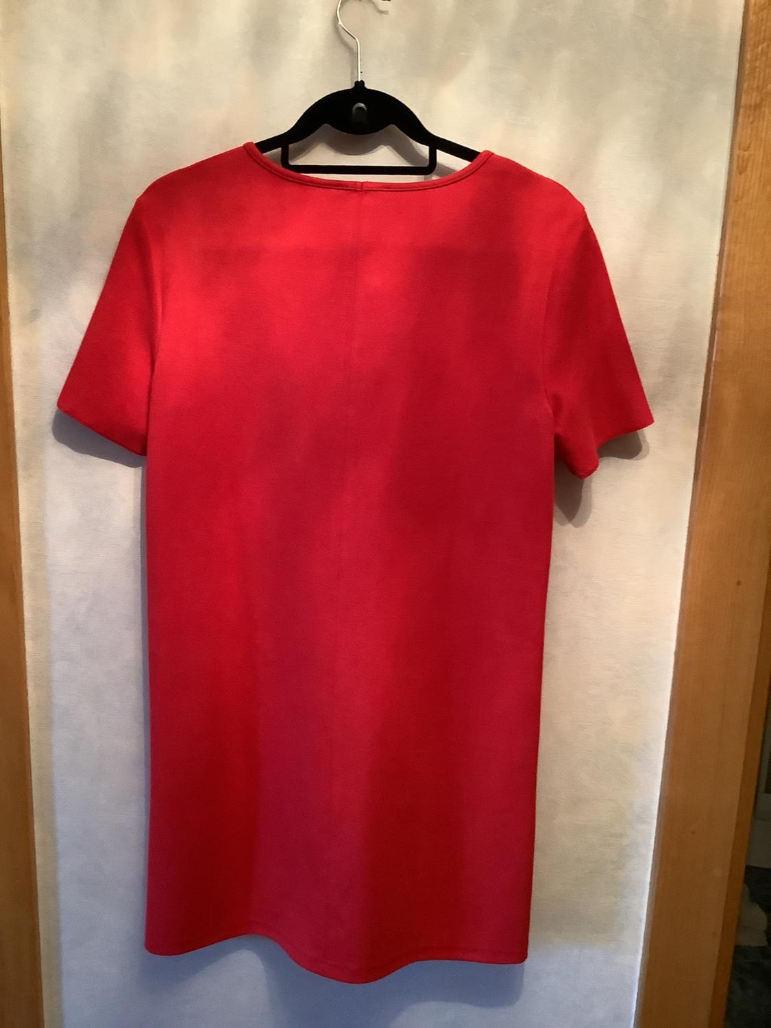 CONTRASTING FAUX SUEDE DRESS - Image 2