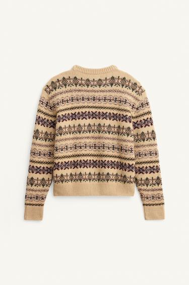 PULL EN JACQUARD GÉOMÉTRIQUE ÉDITION LIMITÉE - Beige de Zara - Image 5