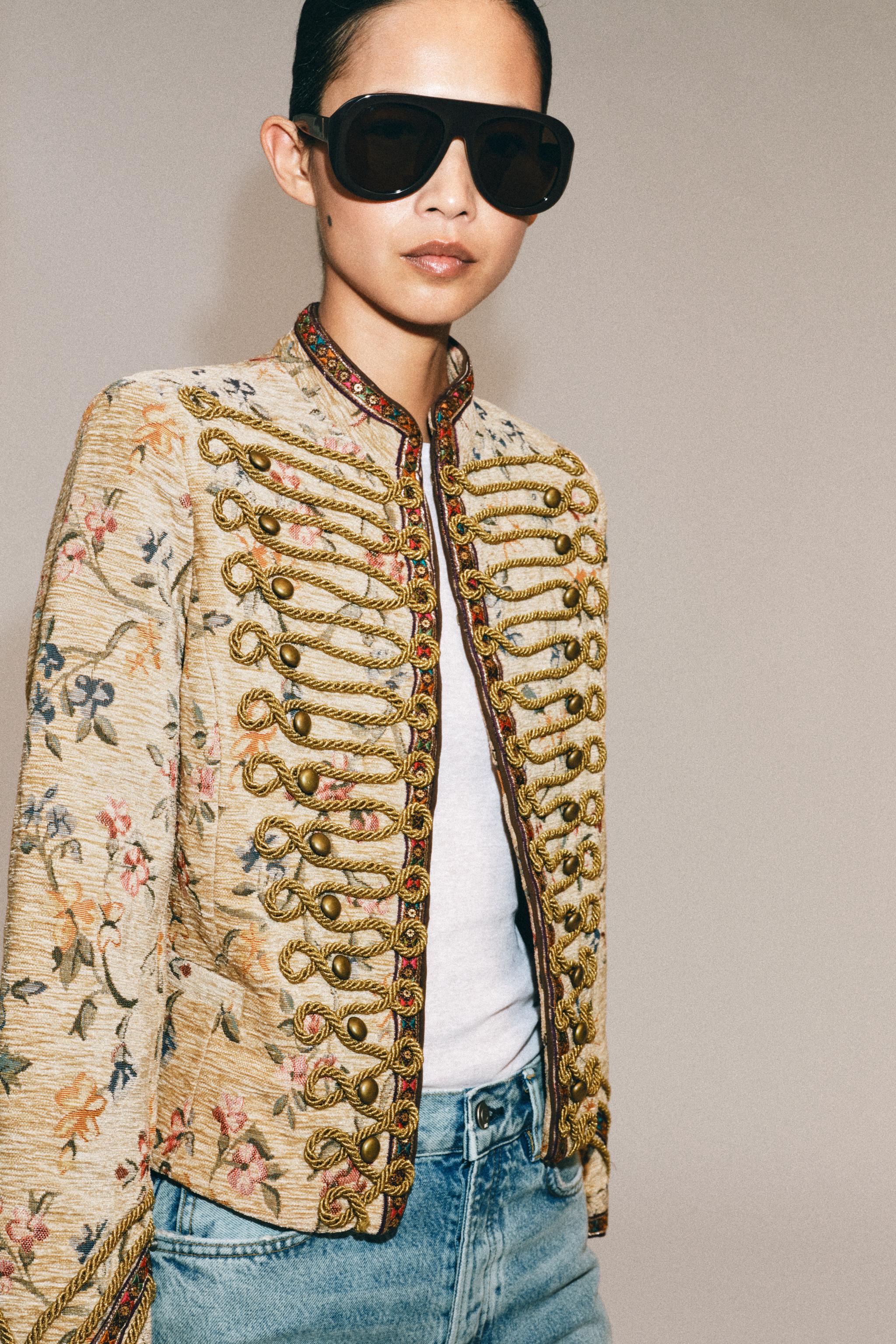 EMBROIDERED FROG FASTENING JACKET ZW COLLECTION - Multicolored