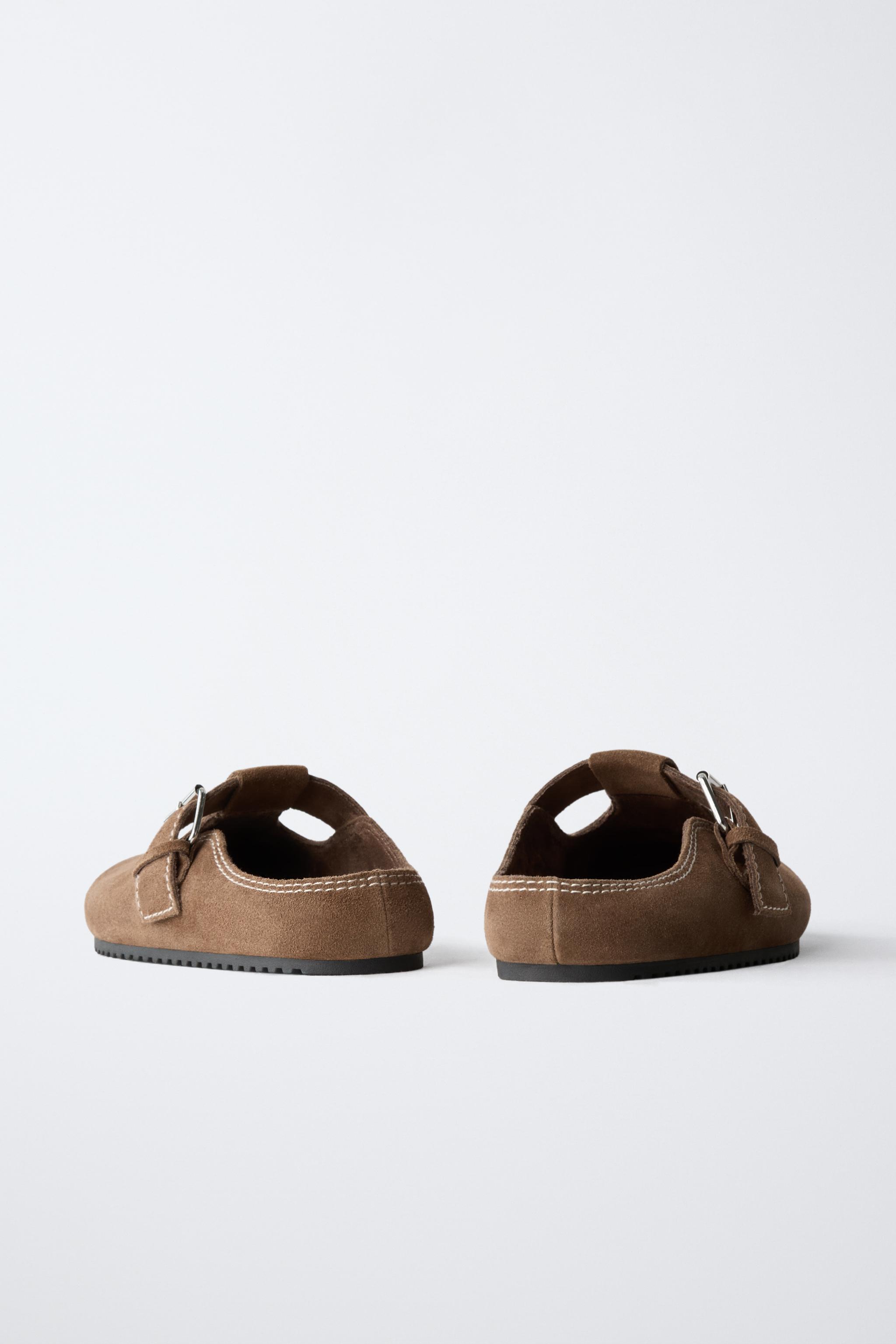 TOPSTITCHED LEATHER CLOGS