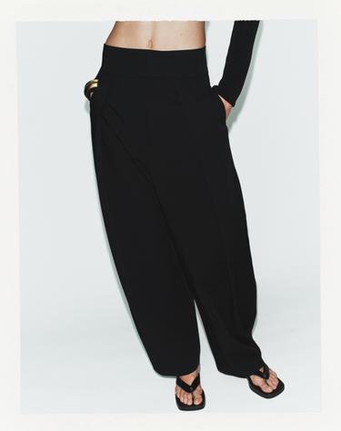BALLOON TROUSERS WITH PLEATS - Black by Zara