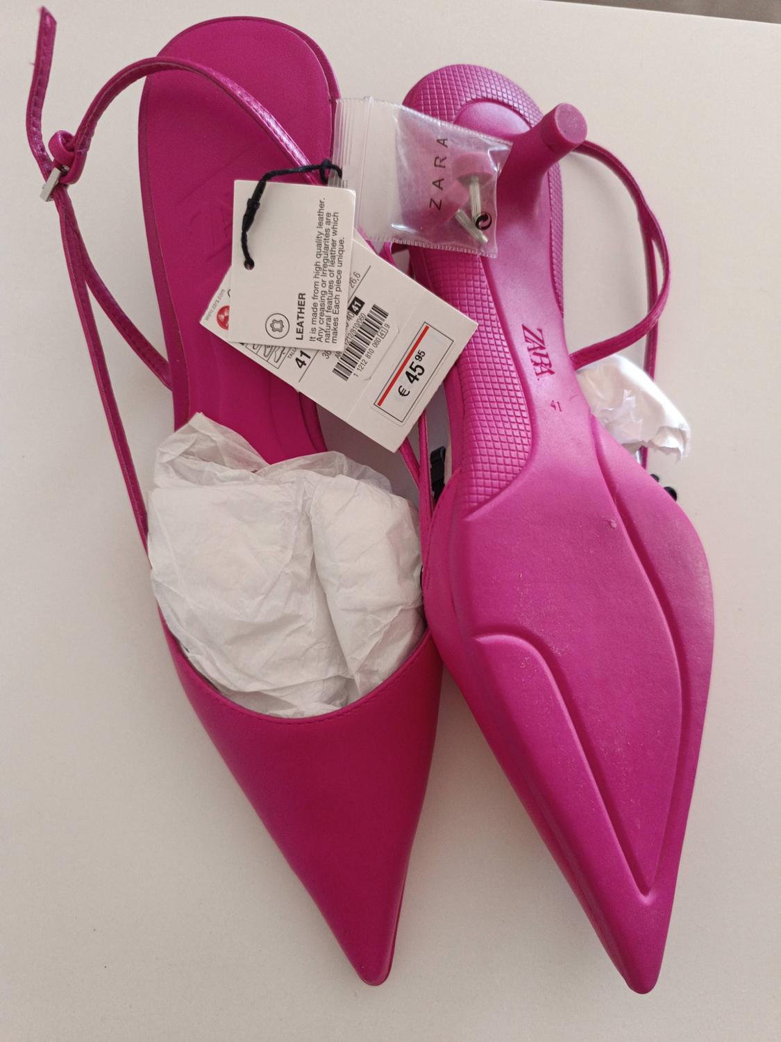 LEATHER BACKLESS HIGH HEEL SHOES - Image 3