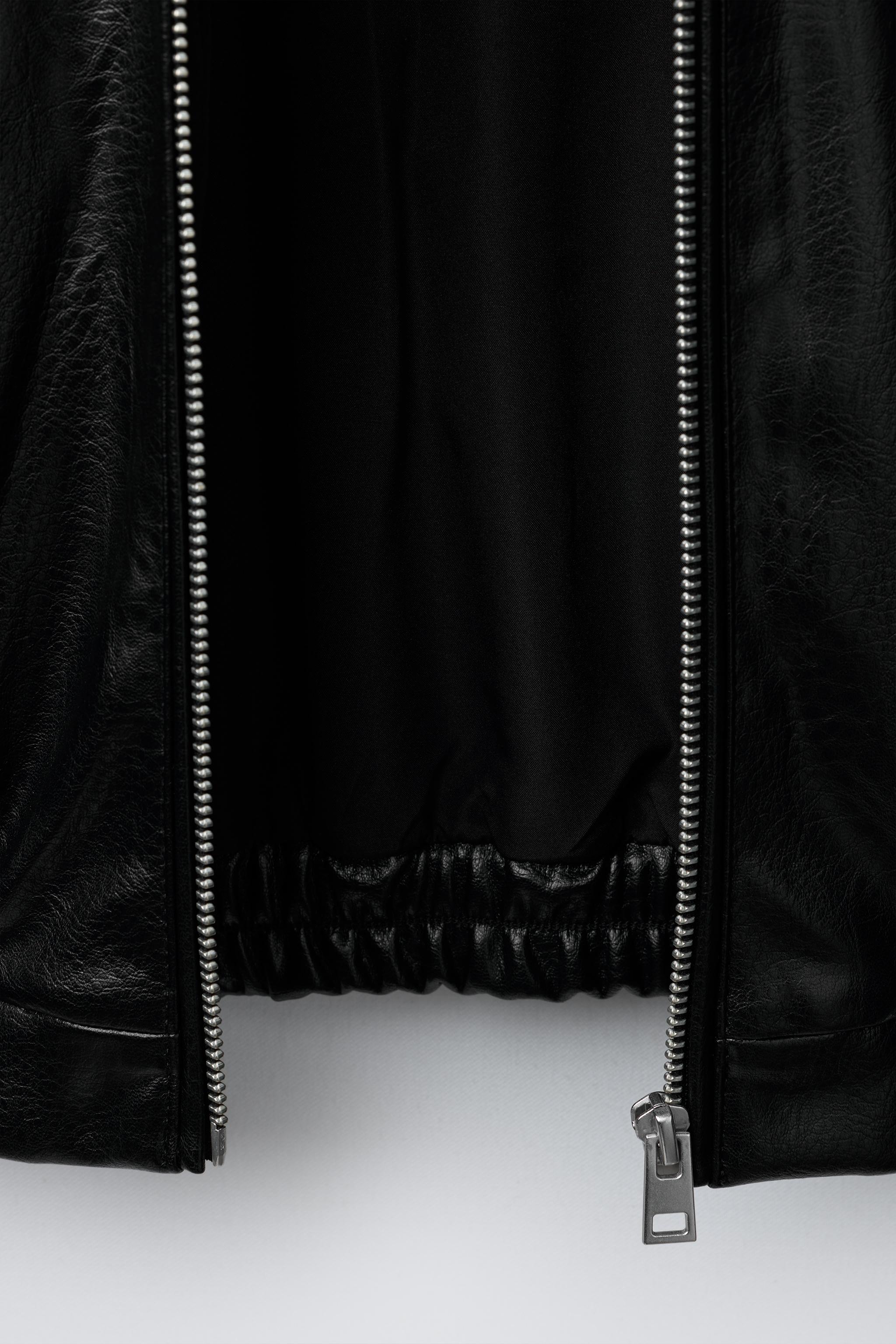 フェイクレザーボンバージャケット - ブラック | ZARA Japan / 日本