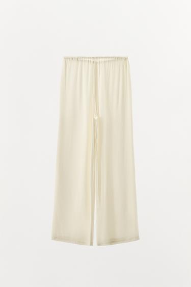 WIDE-LEG TROUSERS - Ecru by Zara - Image 3