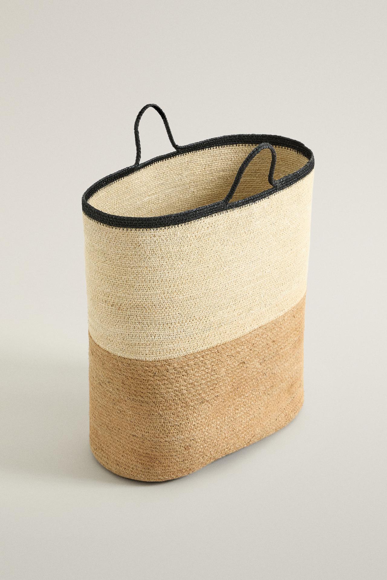 TALL BASKET — Light beige