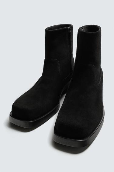 LEATHER COWBOY BOOTS - Black by Zara - Image 4