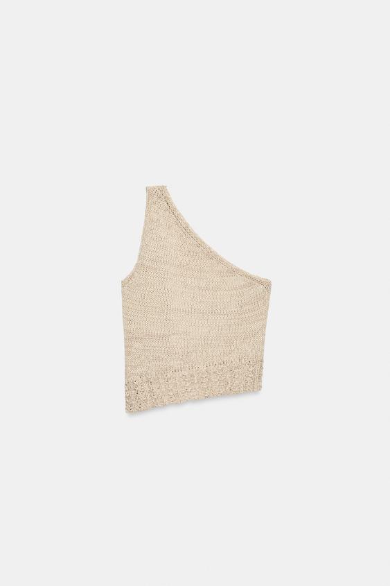 ASYMMETRIC KNIT TOP - Sand by Zara - Image 0