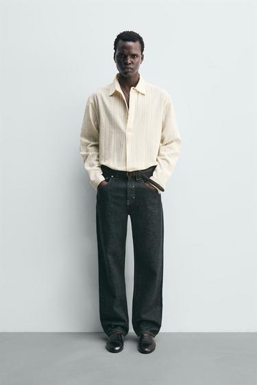 TEXTURED POLO SHIRT - Ecru by Zara