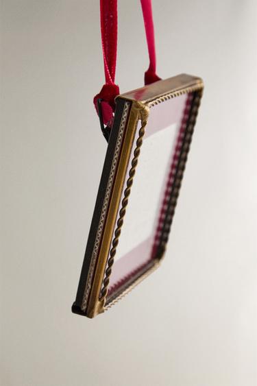 PACK OF FRAME CHRISTMAS TREE DECORATIONS (PACK OF 3) - Gold by Zara - Image 2