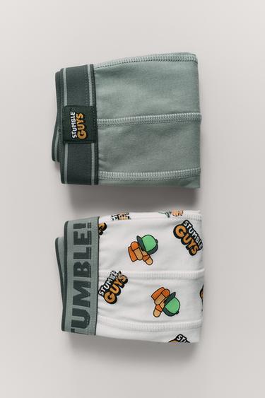 Zara AGES 6-14 / TWO-PACK OF STUMBLE GUYS ™ © SCOPELY BOXERS - Green