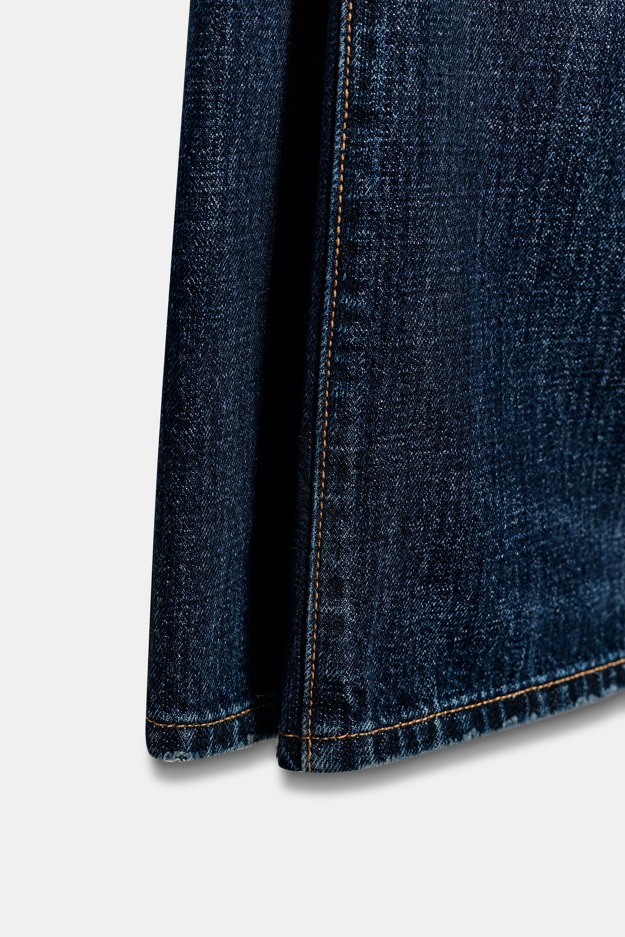 TRF MID-RISE PLEATED BELTED JEANS