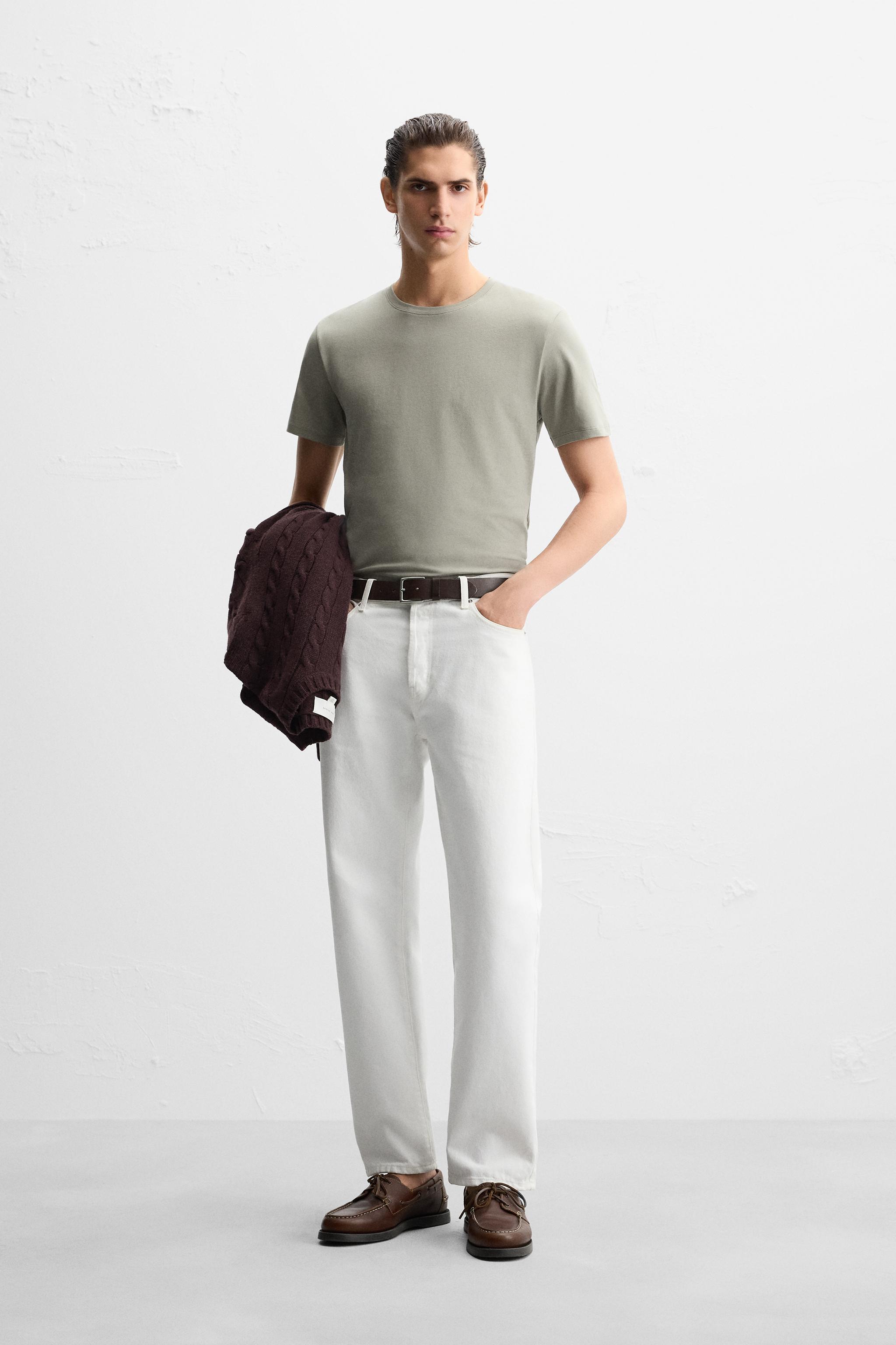 BASIC SLIM FIT T-SHIRT - White | ZARA United States