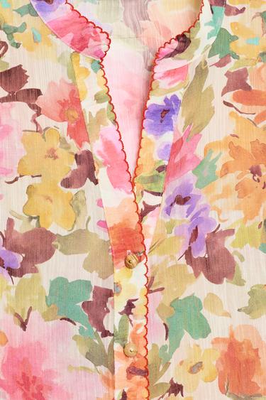 CHEMISE À IMPRIMÉ FLEURI - Multicolore de Zara - Image 8