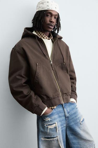 VESTE MATELASSÉE À CAPUCHE - Marron de Zara - Image 4