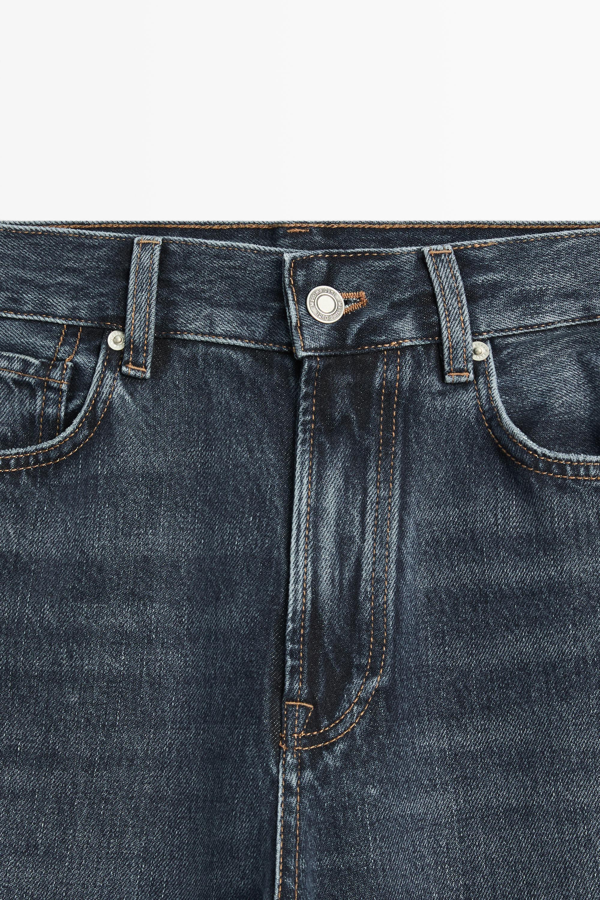 High-waist wide-leg jeans — Mid-blue