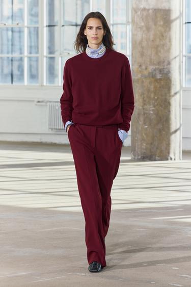 GERADE GESCHNITTENE HOSE – ZW COLLECTION - Granatrot von Zara