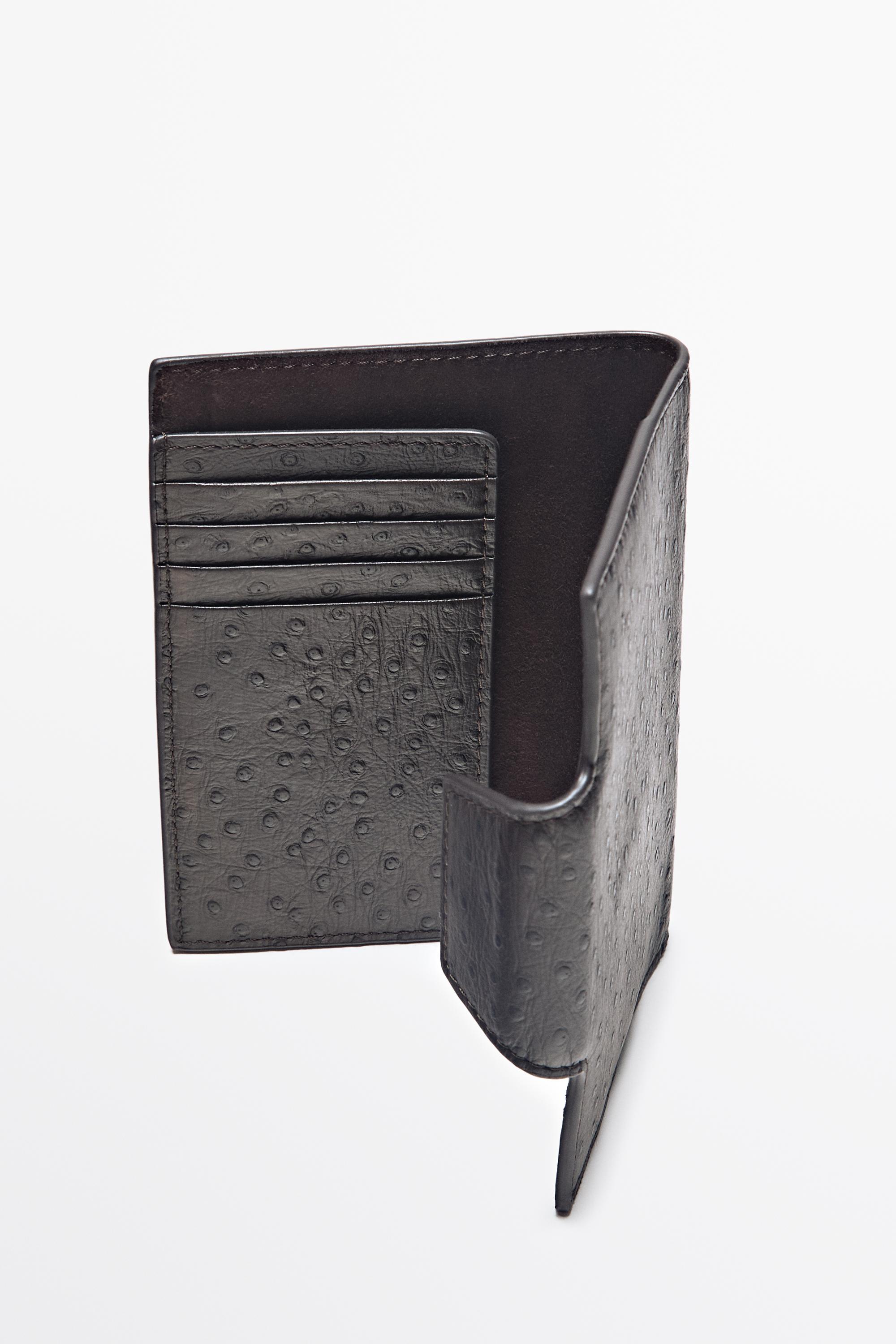 Porte-passeport en cuir texturé