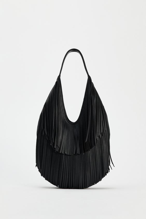 KABELKA SHOPPER S TŘÁSNĚMI - Černá od Zara - Obrázek 1